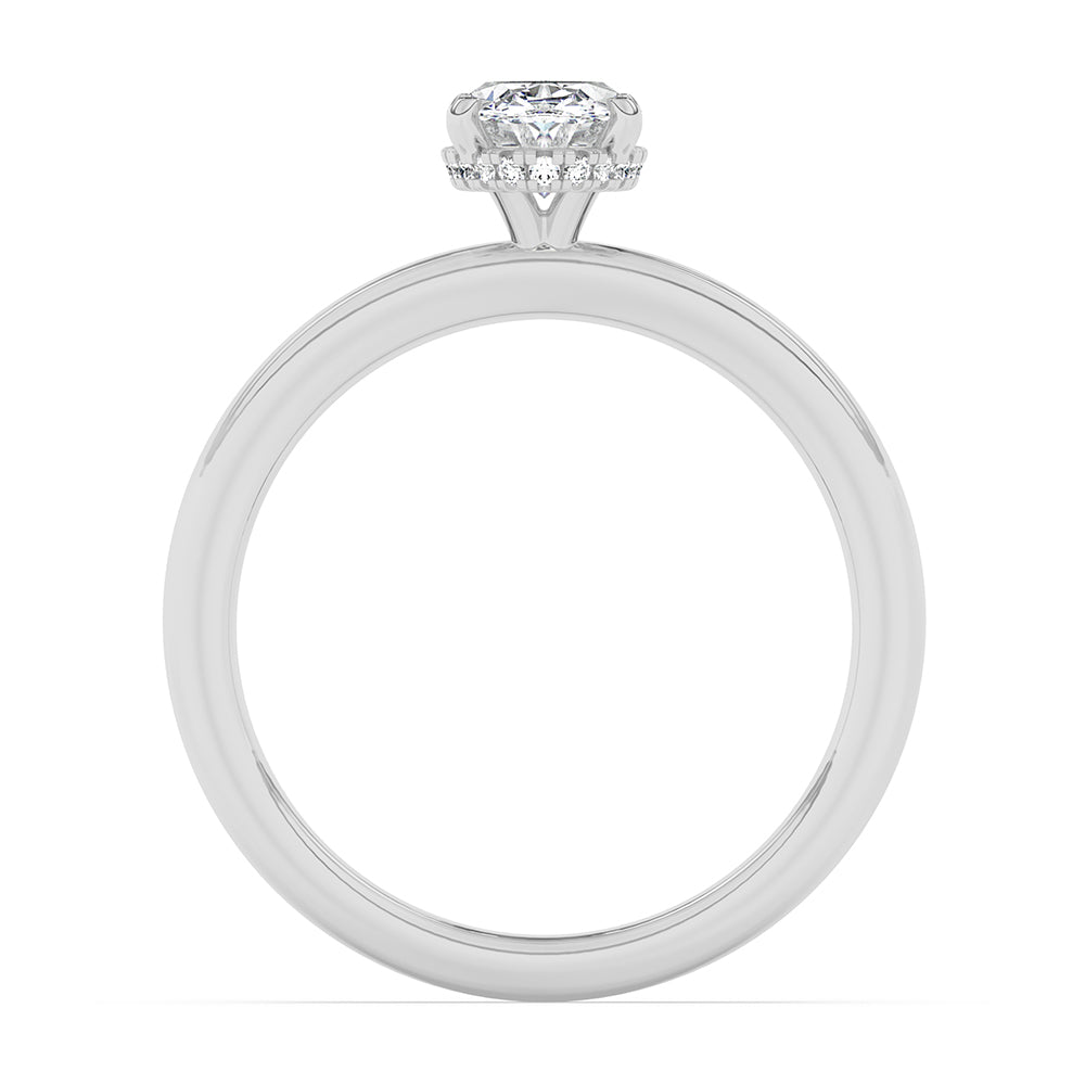 Hidden Halo, Plain Shank Engagement Ring 0.08 ctw