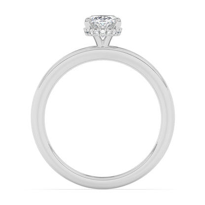 Hidden Halo, Plain Shank Engagement Ring 0.08 ctw