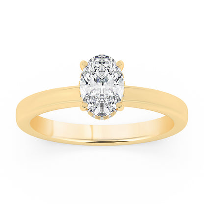 Hidden Halo, Plain Shank Engagement Ring 0.08 ctw