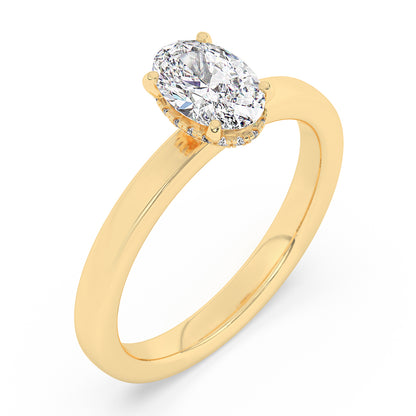 Hidden Halo, Plain Shank Engagement Ring 0.08 ctw