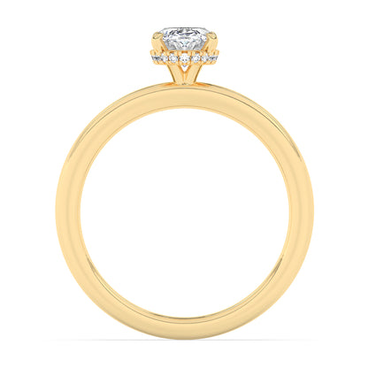 Hidden Halo, Plain Shank Engagement Ring 0.08 ctw