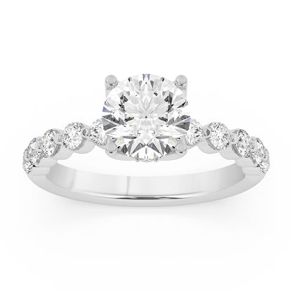 Diamond on Prong Engagement Ring  0.8 ctw