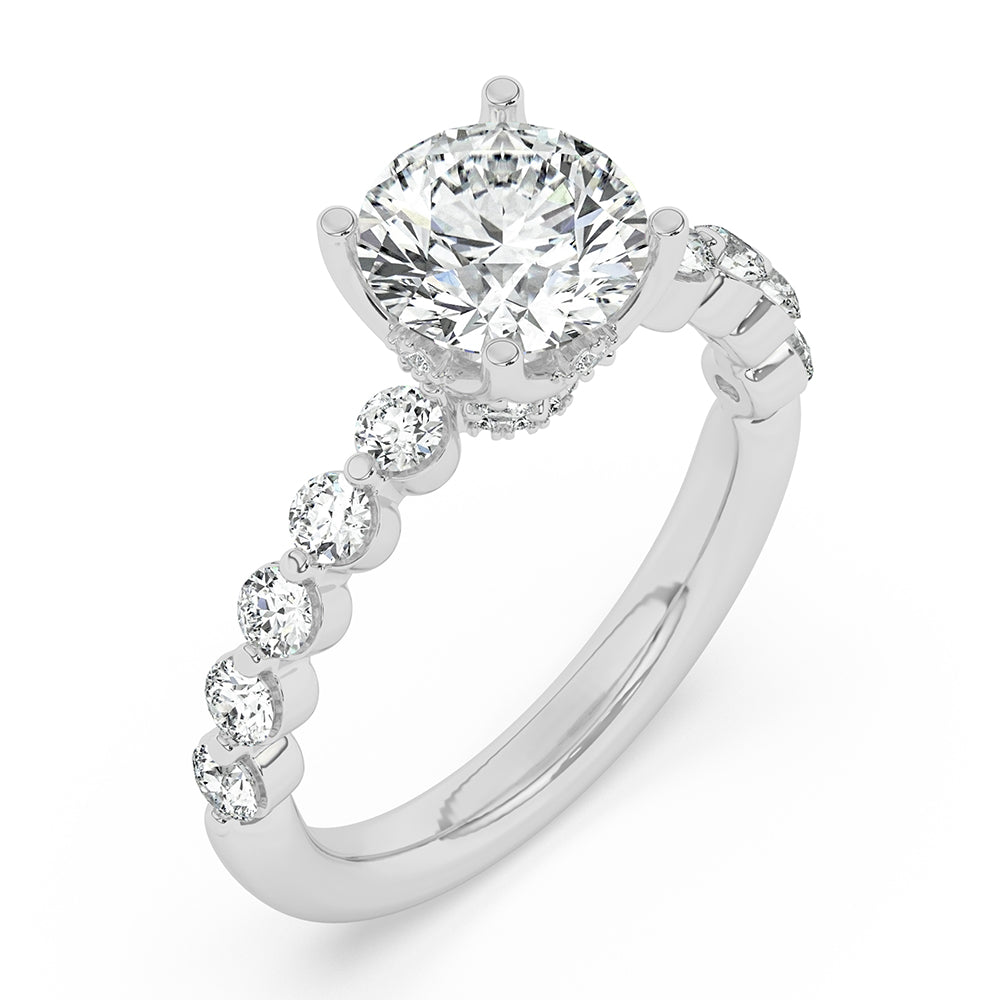 Diamond on Prong Engagement Ring  0.8 ctw