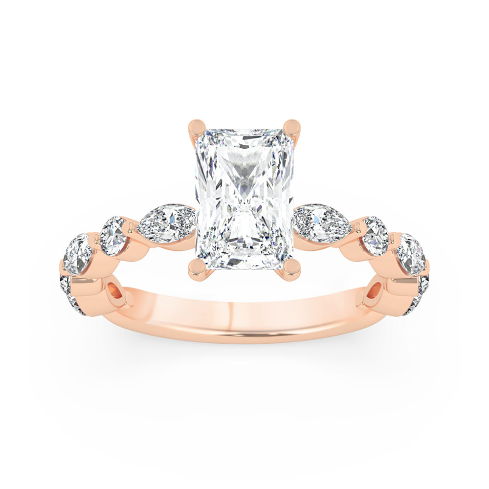 Fancies On Shank Engagement Ring 0.8 ctw