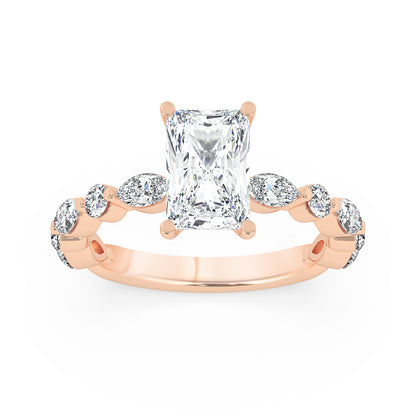 Fancies On Shank Engagement Ring 0.8 ctw