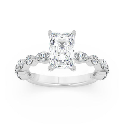 Fancies On Shank Engagement Ring 0.8 ctw