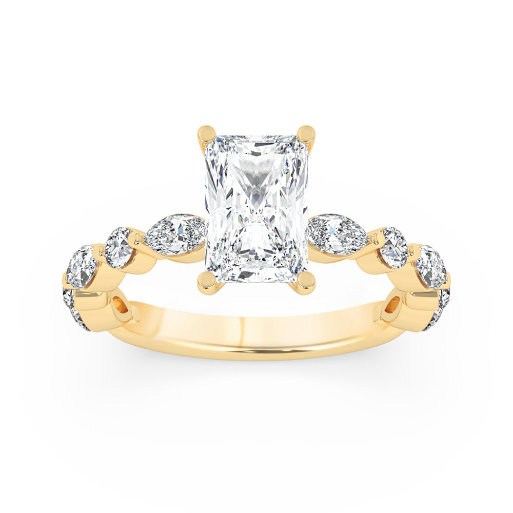 Fancies On Shank Engagement Ring 0.8 ctw