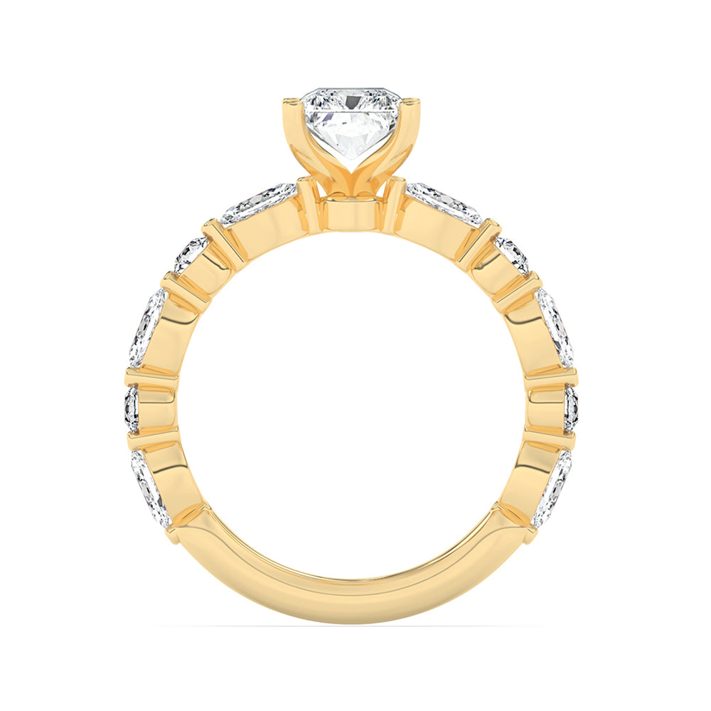 Fancies On Shank Engagement Ring 0.8 ctw