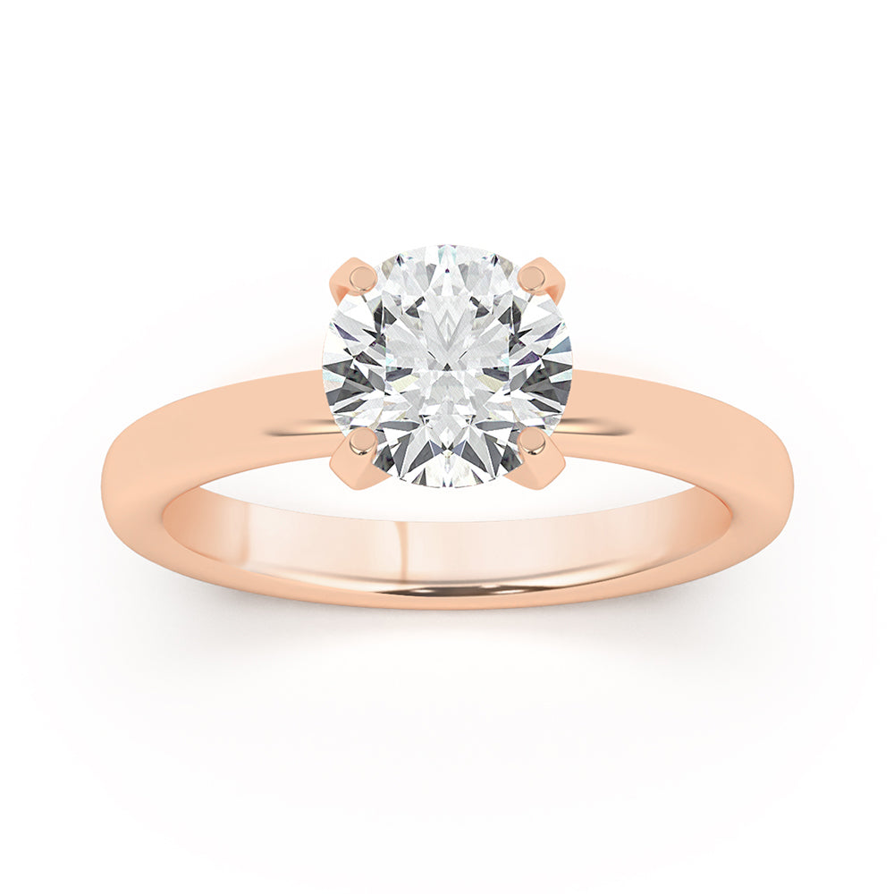 4 Prong Peg Head Solitaire Engagement Ring