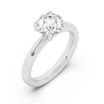 4 Prong Peg Head Solitaire Engagement Ring