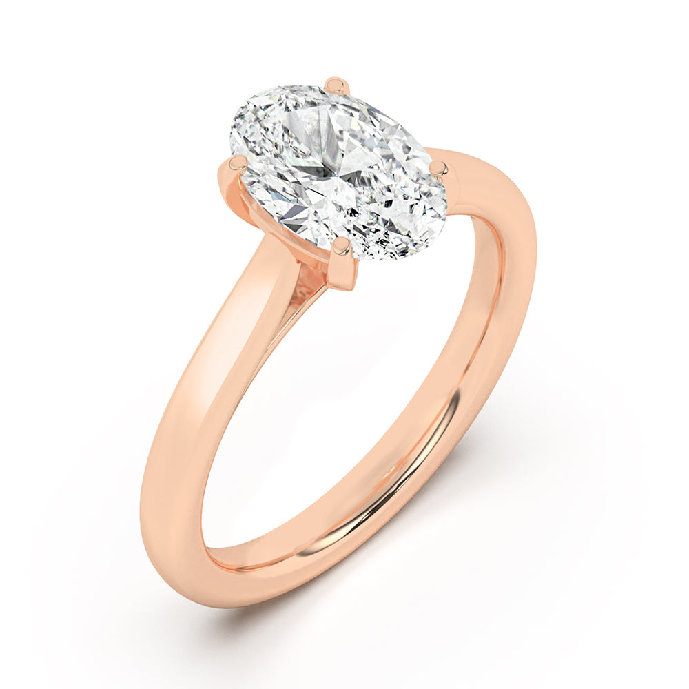 Solitaire Engagement Ring Plain Shank