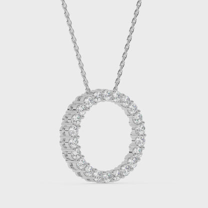 Circle Pendant with 18" Chain - 1.7 ctw