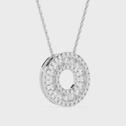 Circle Pendant with 18" Chain 0.45 ctw