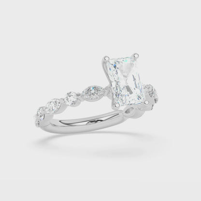 Fancies On Shank Engagement Ring 0.8 ctw