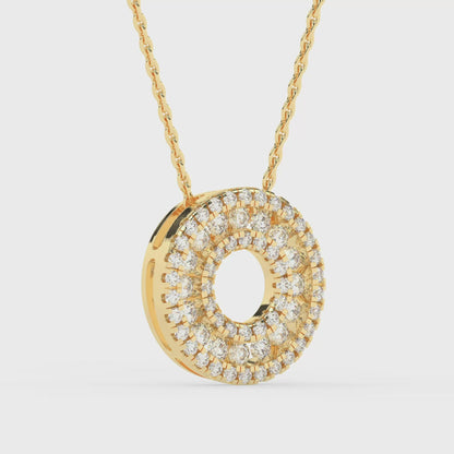 Circle Pendant with 18" Chain 0.45 ctw