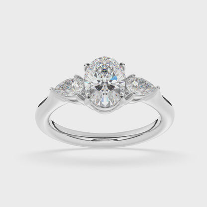 Tulip Head Cathedral Engagement Ring 0.4 ctw