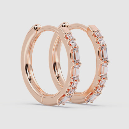 Baguette and Round Hoops 0.15 ctw