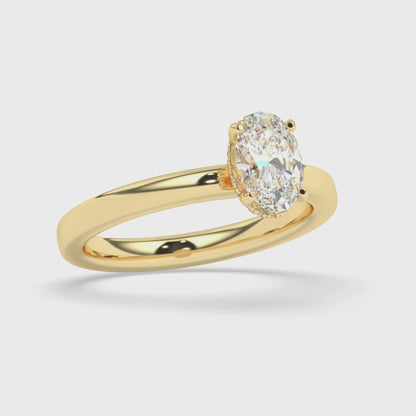 Hidden Halo, Plain Shank Engagement Ring 0.08 ctw