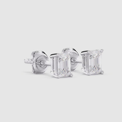 Emerald Stud Earrings Push Back 0.45 ctw