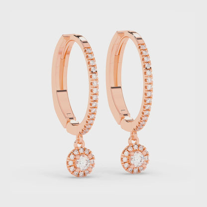 Hoop and Dangle Earrings Click Lock 0.32 ctw