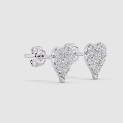 Heart Stud Earrings Push Back 0.25 ctw