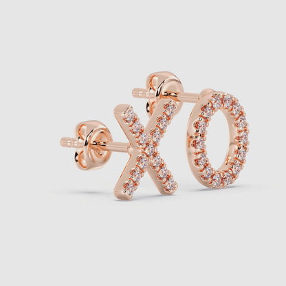 XO Stud Earrings Push Back 0.16 ctw