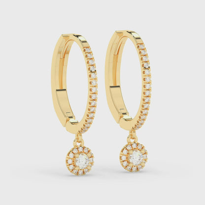 Hoop and Dangle Earrings Click Lock 0.32 ctw