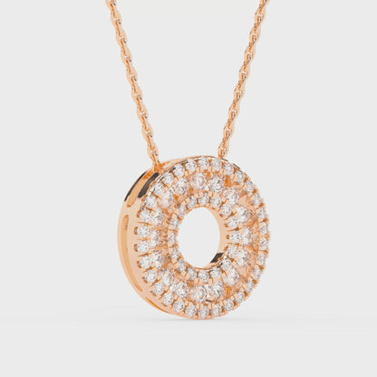 Circle Pendant with 18" Chain 0.45 ctw