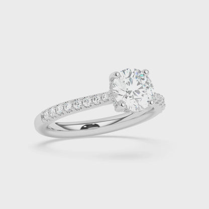 Hidden Halo Engagement Ring 0.30 ctw