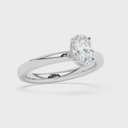 Hidden Halo, Plain Shank Engagement Ring 0.08 ctw