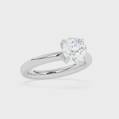 4 Prong Peg Head Solitaire Engagement Ring