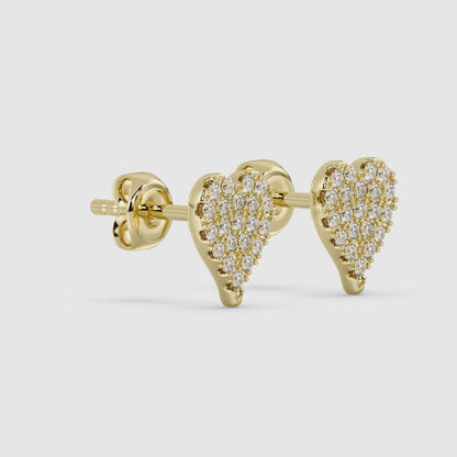 Heart Stud Earrings Push Back 0.25 ctw