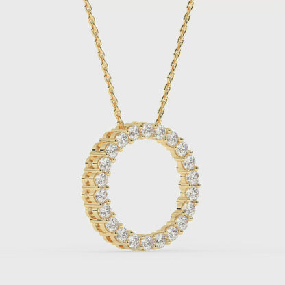 Circle Pendant with 18" Chain - 1.7 ctw