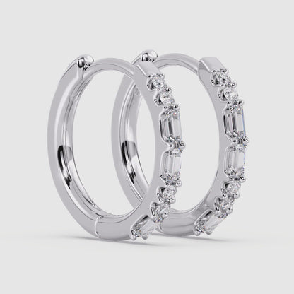 Baguette and Round Hoops 0.15 ctw