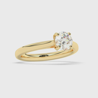 Solitaire Plain Shank Engagement Ring