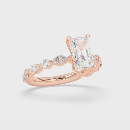 Fancies On Shank Engagement Ring 0.8 ctw