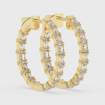 Radiant Inside Out Hoops 3 ctw