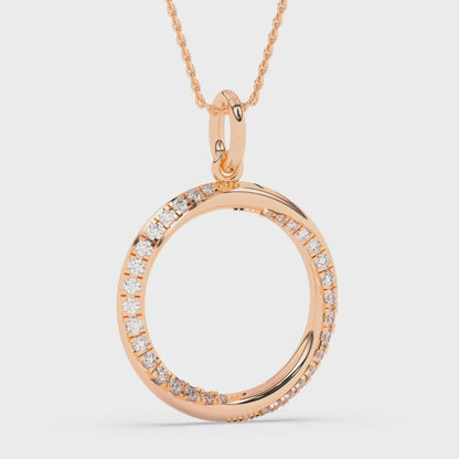 Circle Pendant with 18" Chain 0.44 ctw