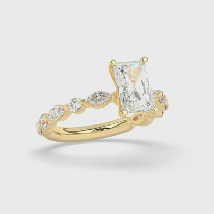 Fancies On Shank Engagement Ring 0.8 ctw