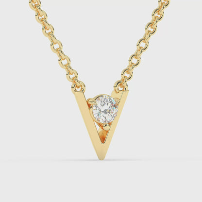 Solitaire Pendant with 18" Chain 0.23 ct