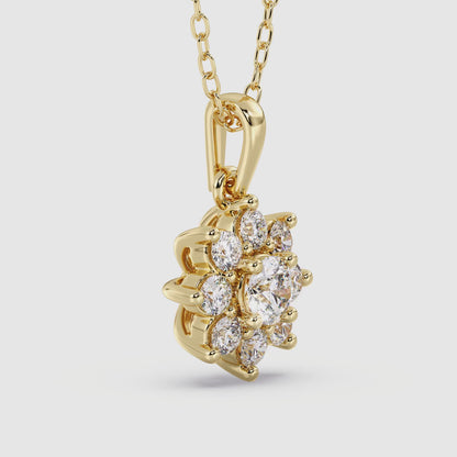 Solitaire Halo Pendant with 18" Chain 0.68 ctw