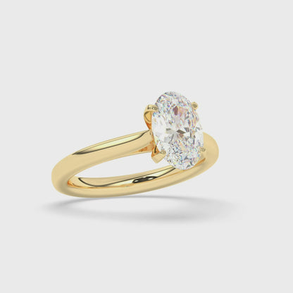 Solitaire Engagement Ring Plain Shank