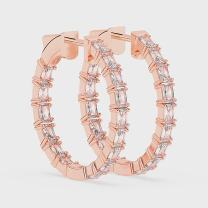 Radiant Inside Out Hoops 3 ctw