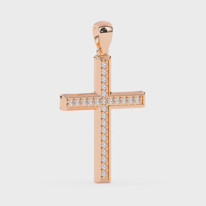 Cross Pendant with 18" Chain 0.17 ctw