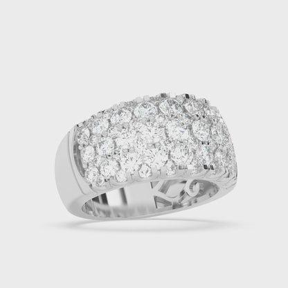 Round Half Eternity Pave Band 2.9 ctw