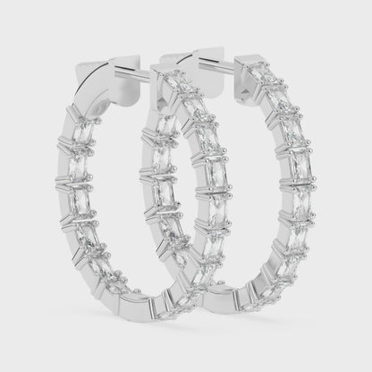 Radiant Inside Out Hoops 3 ctw