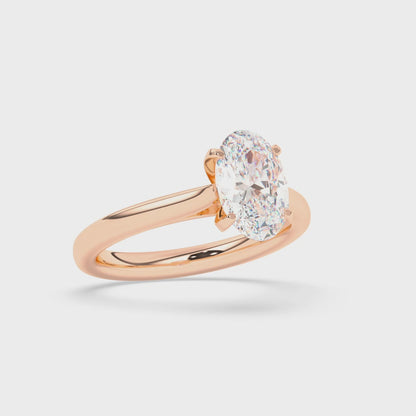 Solitaire Engagement Ring Plain Shank