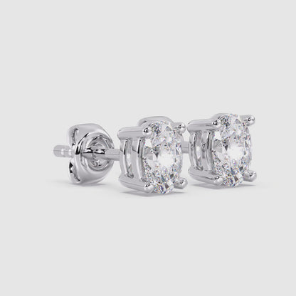 Oval Stud Earrings Push Back 0.48 ctw