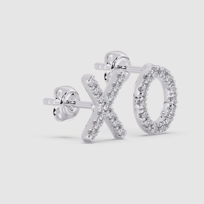 XO Stud Earrings Push Back 0.16 ctw