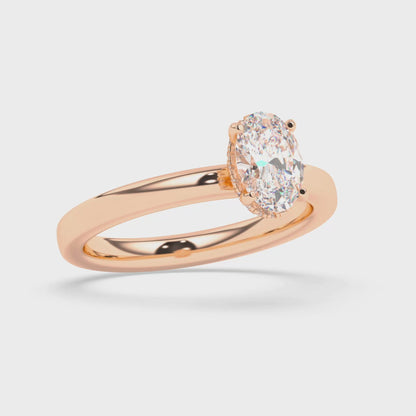 Hidden Halo, Plain Shank Engagement Ring 0.08 ctw